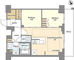 オアーゼ日暮里レジデンス 2LDKの間取図画像