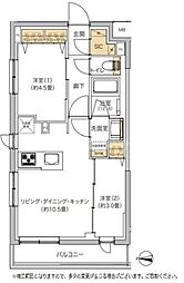 リビオメゾン湯島 2LDKの間取図画像