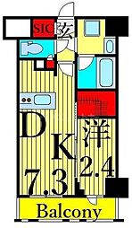 COMFORIA台東根岸 1DKの間取図画像