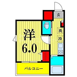メルラス尾久 1Kの間取図画像