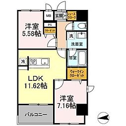 ZOOM王子神谷 2LDKの間取図画像