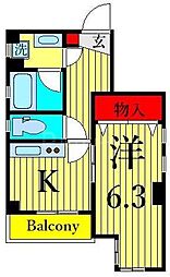 CONTE南千住 1Kの間取図画像