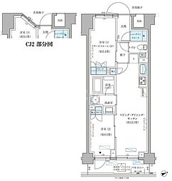 パークアクシス文京本郷 2LDKの間取図画像