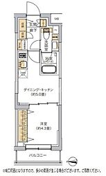 リビオメゾン湯島 1DKの間取図画像