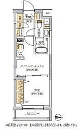 リビオメゾン湯島 1DKの間取図画像