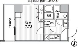 Weave Base -Ueno North 1Kの間取図画像