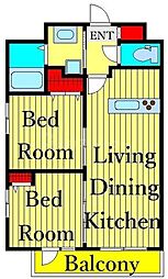 ルガルスクエア南千住 2LDKの間取図画像