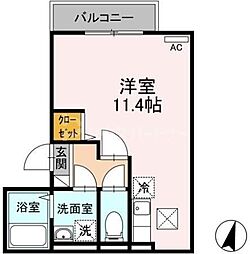 アンジュール神谷 ワンルームの間取図画像