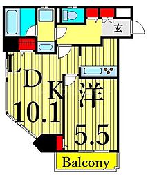 ハイツ川原 1LDKの間取図画像