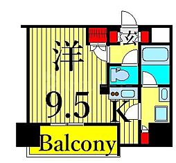 ディームス蔵前 ワンルームの間取図画像