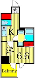 TSResidence北上野 1Kの間取図画像