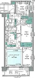 リビオ日暮里グランスイート 2SLDKの間取図画像