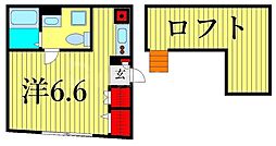 カサブランカ上野入谷 ワンルームの間取図画像