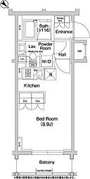 コンフォリア浅草橋 ワンルームの間取図画像