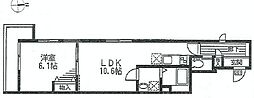 メゾン六義園 1LDKの間取図画像