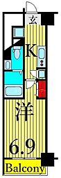 アゼスト日暮里 1Kの間取図画像