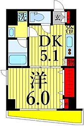 スタイル東上野 1DKの間取図画像
