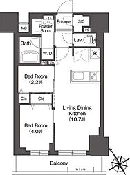 BluRock後楽園 2LDKの間取図画像