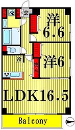 villaexcel 2LDKの間取図画像