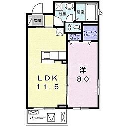 スピティ根津 1LDKの間取図画像