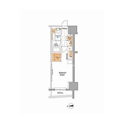 ザ・パークハビオ上野 ワンルームの間取図画像