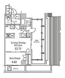 レジディア千駄木 1LDKの間取図画像
