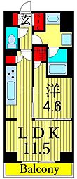 レジディア千駄木 1LDKの間取図画像