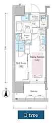 アーバネックス蔵前レジデンス 1DKの間取図画像
