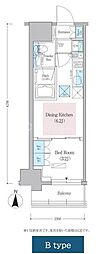 アーバネックス蔵前レジデンス 1DKの間取図画像