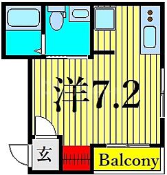 レジディス東日暮里 ワンルームの間取図画像