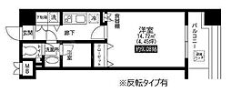 レジディア上野池之端 1Kの間取図画像