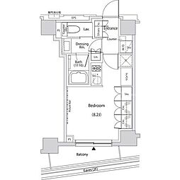 ザ・パークハビオ文京目白台プレイス ワンルームの間取図画像