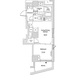 ザ・パークハビオ文京目白台プレイス 1LDKの間取図画像