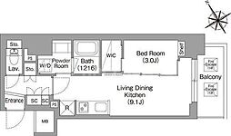 台東区蔵前4丁目マンション 1LDKの間取図画像