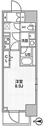 THEパームス熊野前 1Kの間取図画像