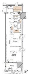 ブランシエスタ浅草蔵前 1LDKの間取図画像
