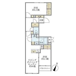 ビューテラス茗荷谷 2LDKの間取図画像