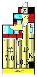 フュージョナル浅草DUE 1LDKの間取図画像