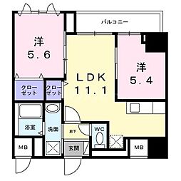 ザ・グラン キース 2LDKの間取図画像