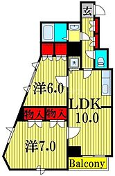 ピュア.サクシードとも 2LDKの間取図画像