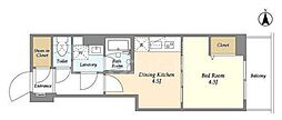 クラリティア入谷 1DKの間取図画像