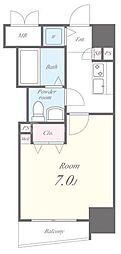プロムナード岩楯 1Kの間取図画像