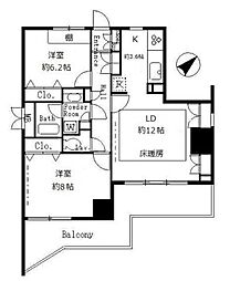 サンクレール荒川ブランガーデン 2LDKの間取図画像