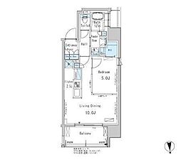 パークアクシス新御徒町イースト 1LDKの間取図画像
