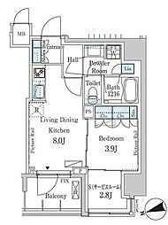 PARKAXIS上野GRACECOURT 1SLDKの間取図画像