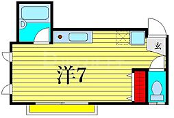エクシード根岸 ワンルームの間取図画像