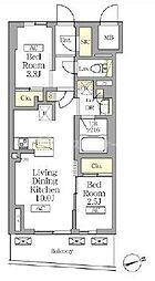 テラス北千住 2LDKの間取図画像