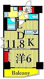 グランカーサ三ノ輪 1LDKの間取図画像