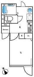 CUBE 1Kの間取図画像
