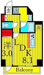 dips西日暮里 1LDKの間取図画像
